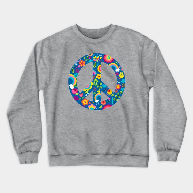 Groovy Nature Peace Sign Crewneck Sweatshirt by machmigo